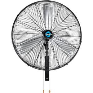 Tornado Pro Series High Velocity Wall Mount Fan 30 Inch, Oscillating Fan For Commercial, Industrial Use 3 Speed 8850 CFM 6.6 FT Cord UL Safety Listed, Black