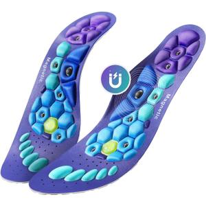 Acupressure Insoles for Men and Women - Orthopedic Acupoint Massage Insoles with Magnetic Technology, Shock Absorption, Non-Slip, Feet and Arch Support (Blue, M(Men 7.5-9/Women 8.5-10))