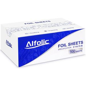 Aluminum Foil Sheets - 9" x 10.75" Pre Cut Tin Foil, Premium Aluminum Foil Wraps for Cooking, Storing Food - 500 Sheets, 9in-500sheet