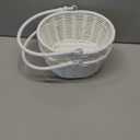 Remerry 2 Pieces Easter Basket for Egg Hunt White Wicker Baskets with Handle Small Picnic Woven Basket Braided Gift Wedding Baby Shower Farmhouse Decor