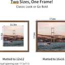 YESKAY 16x16 Picture Frame 3 Pack - Brown Poster Frame Display Pictures 12x12 with Mat or 16 x 16 Without Mat for Wall Hanging Horizontal and Vertical