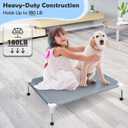 Elevated Cooling Dog Bed, Raised Outdoor Dog Bed for Medium Dogs, Portable Pet Cots with No-Slip Rubber Feet, Double Layer Polyester Cotton | 34"L x 26"W x 6.5"Th