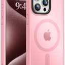 Pack Of 4 Vooii Strong Magnetic for iPhone 15 Pro Max Case, [Compatible with Magsafe] [13FT Military Grade Drop Protection] Slim Shockproof Translucent Matte Case for iPhone 15 Pro Max 6.7 inch - Pink