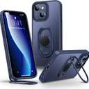 Shields Up for iPhone 13 Case with Stand, Phone Case with Double Ring Holder [Adjustable & Foldable] Protective Translucent Matte Cover for iPhone 13 6.1 inch - Frosted Blue