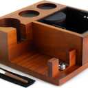 Espresso Knock Box & Tamping Station - Coffee Organizer Box for 51-54mm Tamper, Distributor, Portafilter Accessories - Includes Cleaning Brush