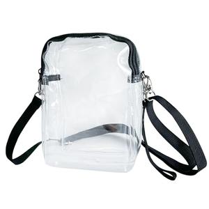 TotePrint Stadium Approved Clear Messenger Bags with Adjustable Strap Clear Crossbody Purse PVC Shoulder Purse for Concerts Cosmetics (clear), Pack 3