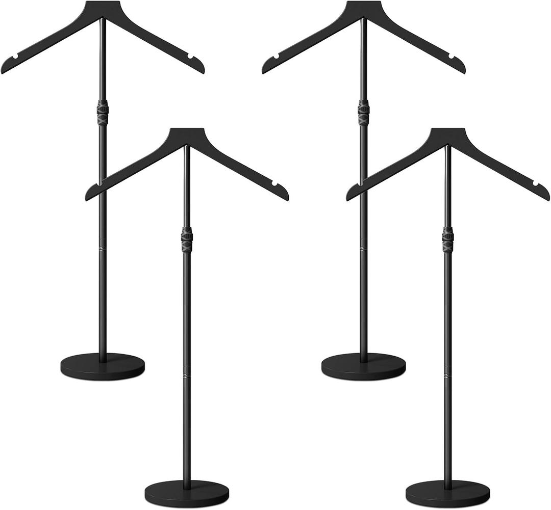4 Pack Mannequin Torso, 30 to 41 Inch Height Adjustable Shirt Display Stand for Vendors Shop Graduation Party, Stable Ease Assembly Dress Form Clothes Garment Rack, Jacket Coat Hanger Stand, Black
