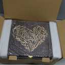 Larger Wooden Memory Keepsake Box with Hinged Lid & 8x10 Photo Frame Inside Lid Decorative Storage Box With a Hinge Lids for Pictures, Letters & Time Capsule Wooden Gift Box, 5.3 x 8.6 x 11.7