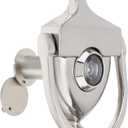 Door Knocker and Viewer, 6 Inch Height Knocker, 180-Degree Solid Brass Peephole with Privacy Cover, 9/16 inch Bore, for 1-3/8" to 2-1/4" Thickness Door (Brushed Nickel)