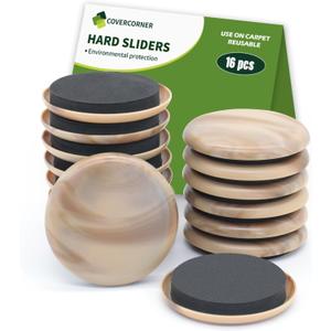 Furniture Sliders for Carpet 16 PCS - 2 1/2 inch Furniture Moving Slider Chair Legs Floors Protectors Furniture Movers Sliders  Move Your Furniture Easy & Safely(for Carpet) Beige Coffee