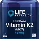 Life Extension Low Dose Vitamin K2 Supports Arterial Health Non-GMO, Gluten-Free 90 Softgels