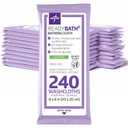 Medline ReadyBath Adult Bath Wipes, 240 Wipes (8 Wipes, 30 Packs), Scented, No Rinse Formula with Aloe, Shower Wipes for Sensitive Skin, Hypoallergenic & Alcohol-Free Wet Wipes, 8 x 8 Inch