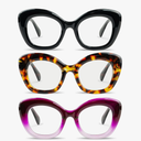 Chiccool Cat Eye Reading Glasses 3 Pack Oprah Style Oversized Fashion Computer Readers for Women with Spring Hinge +2.75