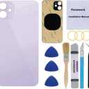 OEM Rear Back Glass Replacement for iPhone 12 6.1 inches with Reparing Toolkit and Pre-Installed Adhesive (Purple)