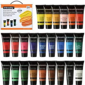 Acrylic Paint Set,24 Colors 0.74 oz/22ml Tubes,Highly Pigment Art Paints for Canvas,Wood,Fabric,Paper, Giftable Choice for Artists,Beginner to Pro (24 Colors)