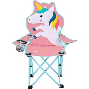 KABOER Kids Outdoor Folding Lawn and Camping Chair with Cup Holder and Carrying Bag, Children's Camping Chairs (Unicorn)