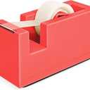 1 Desktop Stapler & 1 Tape Dispenser,Orange Staplers for Desk | 25 Sheet Capacity with 830 Staples,Staple Remover, Non-Slip for Office,School, Home & Classroom(Tape not Included)