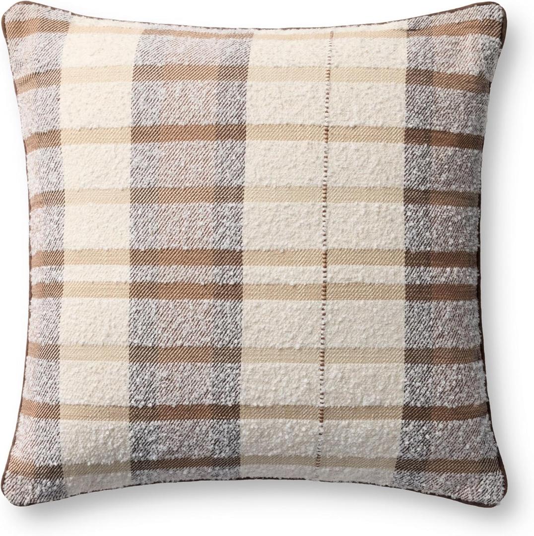 Loloi II Collection PLL0156 Brown/Multi 20'' x 20'' Cover Only Pillow