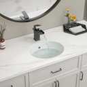 Lofeyo Undermount Oval Bathroom Sink 17''x13'' White Porcelain Ceramic Under Counter Sink for Bathroom Vanity, Small Bathroom Remodel and Replacement