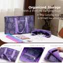 American Mahjong Tile Set with Purple Printed Carrying Bag, 166 Premium White Tiles, 4 All-in-One Color Racks/Pushers, Mah Jongg Sets, Complete Mahjong Game Set for Travel, 4 inches x 9 inches x 21 inches