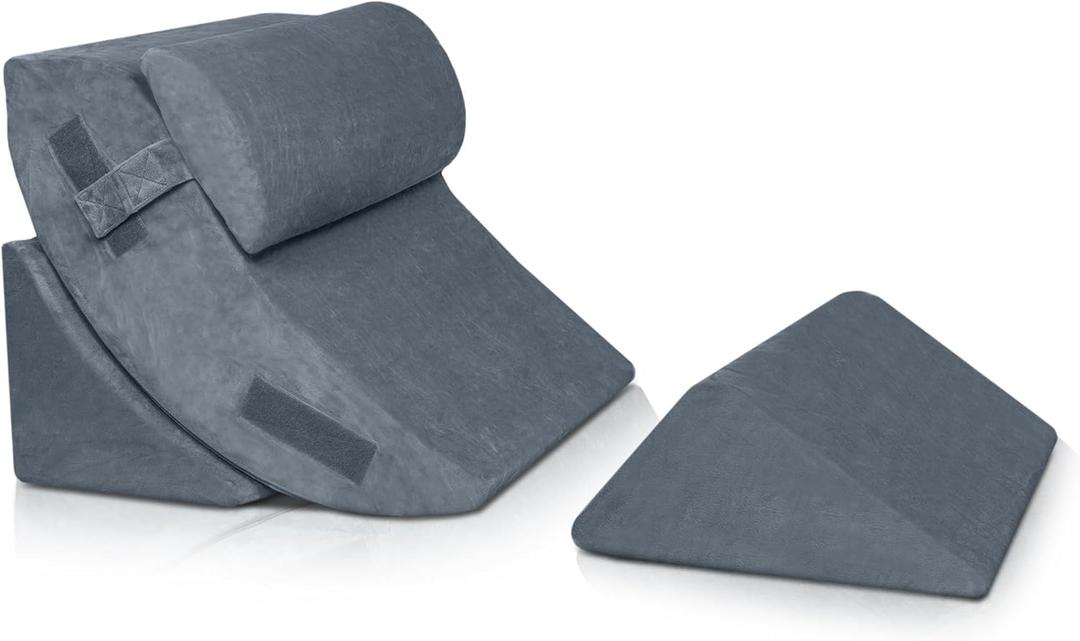 Lunix Replacement Cover for LX5 4pcs Wedge Pillow Set, Foam not Included - Navy Plush