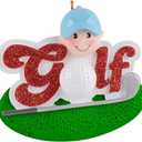 2 x MAXORA Golf Ornament - Personalized Golfer Christmas Tree Ornament - Golfer Boy Ornament - Custom Golfer Names Gift idea Ornament for Grandson, Golf Coach, Golfer Hobby (Golf Friend of 1)