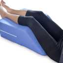 DMI Firm Leg Wedge Pillow for Back Pain Relief (FSA Eligible), High-Density Foam, Bed Wedge Pillow For Legs Elevation, Knee Pain, Post Surgery Pillow, Circulation and Swelling, Pregnancy, Blue (8 Inch)