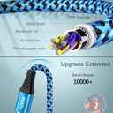 100W USB C Charger Cable, [2Pack/6ft] PD 5A Super Fast Charging Type-C to Type-C Cable Braided USB C to C Cord for Samsung Galaxy S25 S24 S23 Google Pixel 10 9 Pro iPhone 17 16 15Pro Max MacBook iPad