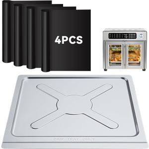 Crumb Tray Replacement Compatible with Emeril Lagasse 26 Qt Extra Large French Door Air Fryer, Crumb Tray with 4 Pcs Oven Liners Accessories for Emeril Lagasse 26 Qt Air Fryer