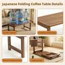Japanese Folding Coffee Table, Low Floor Desk (32 x 16 x 16", Walnut color), 31.5" x 15.7" x 15.7"