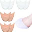 4 Pairs Ballet Dance Shoe Toe Pads,Silicone Toe Protectors with Breathable Hole Silicone Sleeve Covers for Relieve Fatigue and Protect Toes(Size:3.94 x 3.94 x 0.12inch)