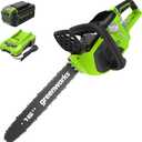 Greenworks 40V 16" Brushless Cordless Chainsaw, 4.0Ah Battery and Charger Included