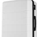 OLIXIS 24 Inch Luggage, Hardside Suitcase with Spinner Wheels, Lightweight ABS Hard Shell Checked Luggage, TSA Approved Lock, Expandable Medium Suitcase for Travel & BusinessWhite