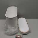 Supteron Bathroom Trash Can with Lid 3.2 Gallon Narrow Trash Can Small Plastic Trash Bin 12 Liter Rectangular Plastic Garbage Can with Press Type Lid for Bedroom Bathroom Milk White