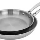 HENCKELS Clad H3 2-pc Induction Frying Pan Set, 10-inch Fry Pan and 12-inch Fry Pan, Stainless Steel, Durable and Easy to clean