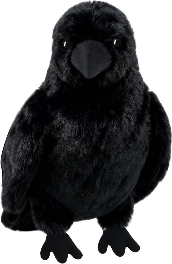 1 PCS Realistic Crow Plush, Black Crow Stuffed Animal Plush 9.84'' | Realistic Raven Prop, Soft Raven Stuffed for Christmas Birthday Gifts Halloween Party Home Decor