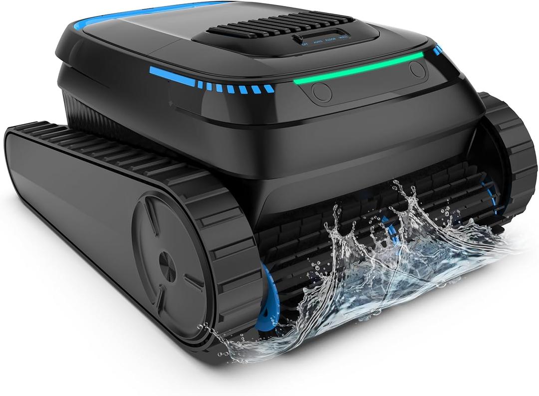 Cordless Pool Robot Vacuum for Inground Pools, 5000 GPH Powerful Suction Robotic Pool Cleaner, Wall Climbing & Waterline Scrubbing, Smart Navigation for Floor/Wall/Waterline