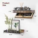 Floating Shelves for Wall of 2 - Display Shelf Organizer for Decor Storage, 2-Tier 16.9" Floating Shelf for Bathroom, Living Room, Bedroom and Entryway Rustic Brown