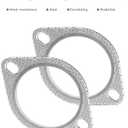 2PCS Exhaust Gasket,Car Accessories Exhaust Flange Gasket,2-Bolt High Temp Catalytic Converter Gaskets for Cars,Trucks,Automotive Replacement Muffler Gaskets,Replaces #120-06310-0002 (3in)