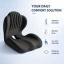TWEJMZU Pain Relief Ergonomic Seat Cushion with Lumbar Support, Memory Foam, L-Shaped, for Office Chair, Car Seat, Gaming Chair (Black+Grey)