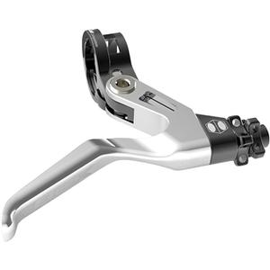 Box One Genius BMX Brake Lever with Clamp Three Cold Forged V-Point Reversible Flip Bicycle Brake Levers Adjustable Reach for Precision Control, Anodized with Laser-Etched Graphics Finish