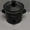 Elite Gourmet MST239X Electric Round Slow Cooker, Adjustable Temp, Entrees, Sauces, Stews & Dips, Dishwasher Safe Glass Lid & Crock, 2 Quart, Black