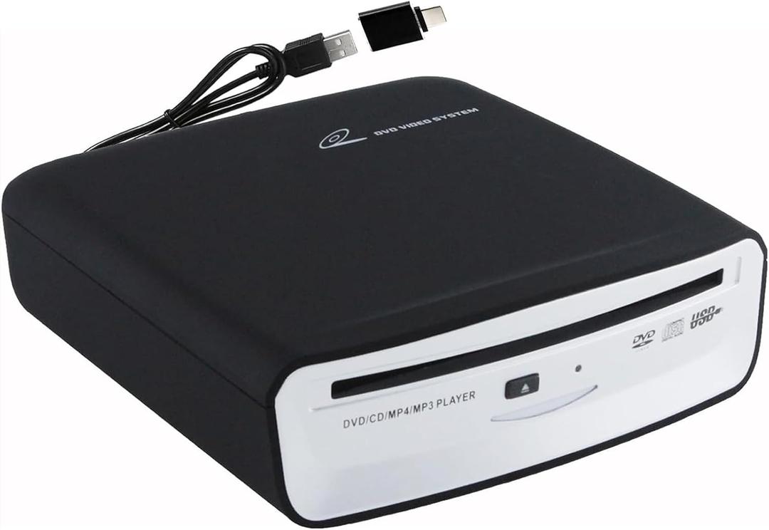 USB External Car Universal CD Player USB Connection Portable CD Player for Car Android Navigation/TV/MacBook pro/Laptops Desktops with Plug and Play