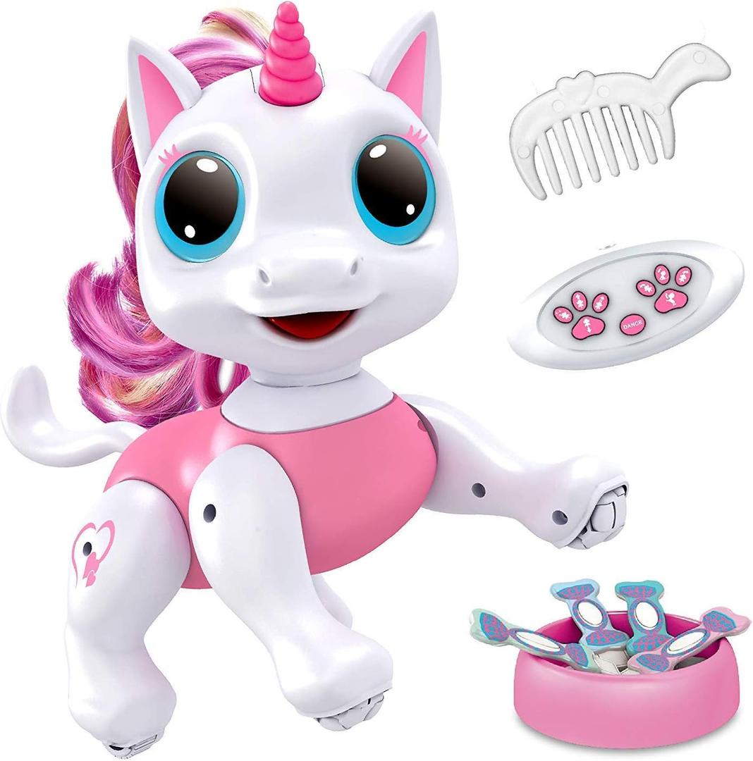 Power Your Fun Robo Pets Unicorn Toy for Girls and Boys - Remote Control Robot Toys with Interactive Hand Motion Gestures, STEM Programmable Treats, Walking, Dancing Robot Unicorn Kids Toy (Pink)