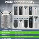 2Pack HP202 HP302 Replacement Filter Compatible with Shark HP201 HP202 HP302 HP301 HC502 AP1000 Air Purifier MAX, True Filter Cleans Up to 99.98% Particles Part # HE2FKBAS, HE2FKBASMB, Grey