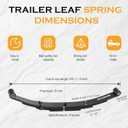 Single Trailer Leaf Spring 4 Leaf Double Eye 1750 lbs Cap for 3500 lbs Axle Suspension & U-Bolt kit, 25-1/4" Length fits for SW4B - Set 2