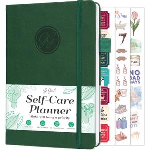 2 x GoGirl Self-care Journal  Daily Mental Health Notebook with Mood & Wellness Trackers  Personal Development, Meditation & Reflection Journal for Women  Hardcover, Lasts 3 Months (Forest Green) (Compact (5.3" x 7.7"))