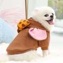 SEIS Winter Big Ear Mouse Dog Hoodies Cute Cheese Warm Pet Costume Halloween Cat Clothes for Small Medium Dogs Puppy French Bulldog Chihuahua (Brown, L (Chest Circumference 59cm/ 23.2"))