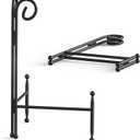 Display Stand for Plate, Foldable Metal Plate Stand for Table, Decorative Easel Holder for Picture Frames, Photos, Wedding Cards, Sign Posters, Cavas, 10-inch Black 2-Pack