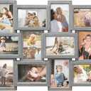 HELLO LAURA - 4x6 Picture Frame Collage With 18 Openings for Wall - Large Photo Frame Collage Wall Decor for Living Room Bedroom - Elegant Grey, 34.5 x 1 x 18 inches